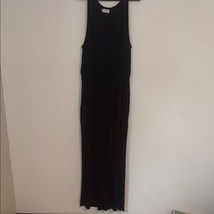 Elegant Black Sleeveless Maxi Pants Romper